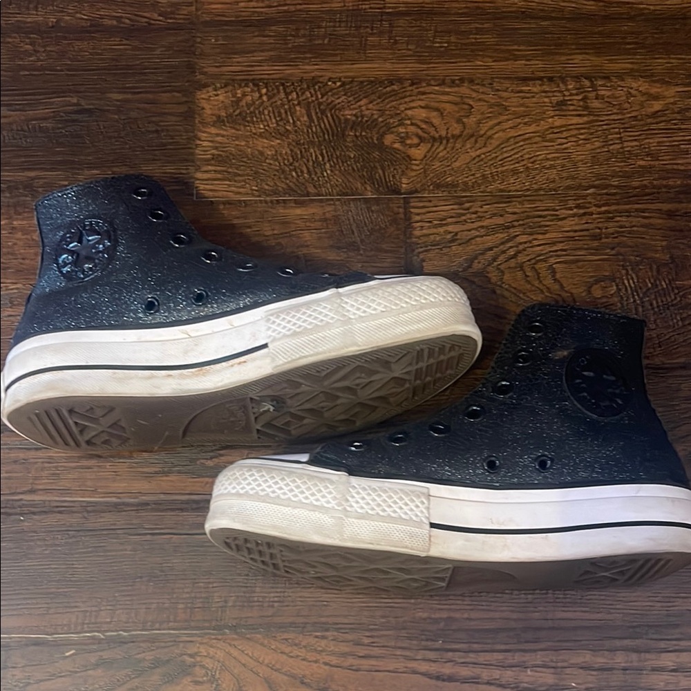 Black sparkly converse